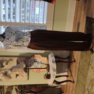 Brand new with tags satin trousers in coppery brown.  Included is the top.